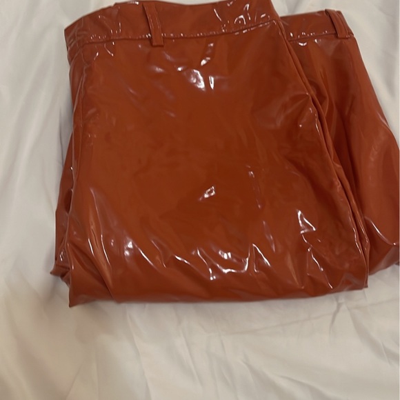 Patent Leather Pants Rust Color - Picture 3 of 5